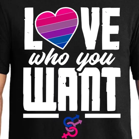 Love Who You Want Funny Bi Pride Flag Bisexual Gift Pajama Set