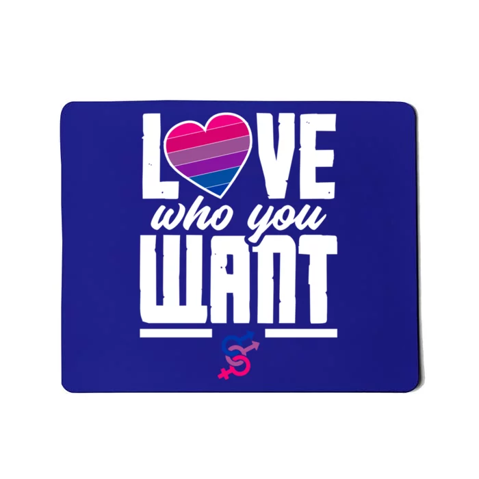 Love Who You Want Funny Bi Pride Flag Bisexual Gift Mousepad