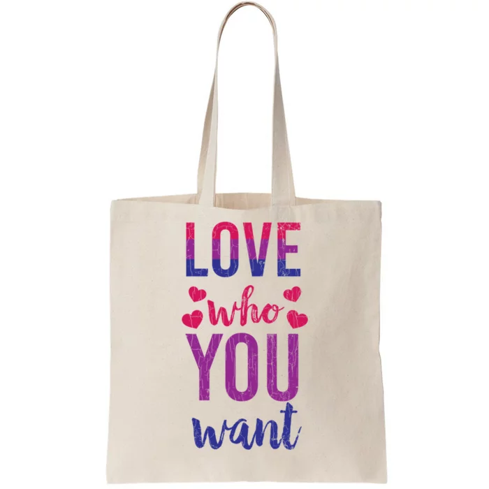 Love Who You Want Funny Bisexual Pride Lgbtq Graphic Gift Tote Bag