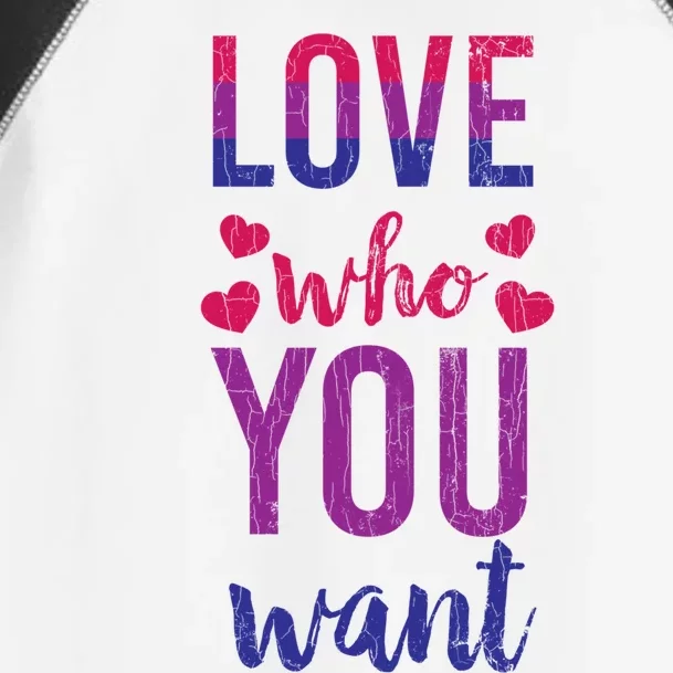 Love Who You Want Funny Bisexual Pride Lgbtq Graphic Gift Toddler Fine Jersey T-Shirt