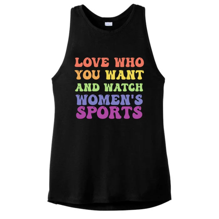 Love Who You Want And Watch S Sports Gift Ladies Tri-Blend Wicking Tank