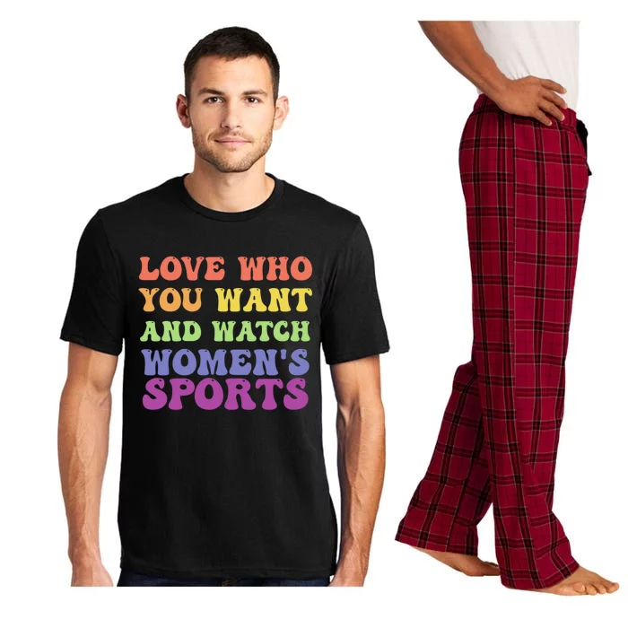 Love Who You Want And Watch S Sports Gift Pajama Set