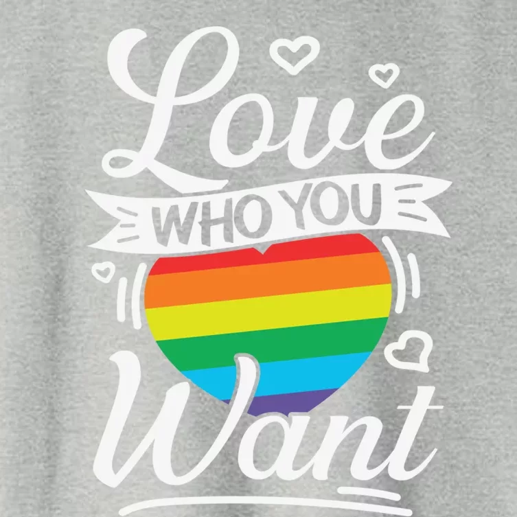 Love Who You Want Lesbian Gay Lgbt Ally Rainbow Pride Gift Women's Crop Top Tee