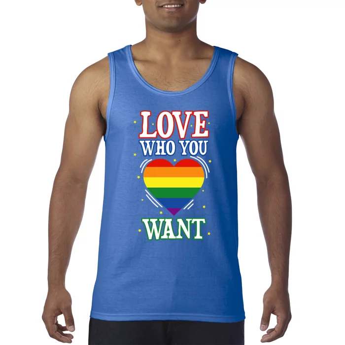 Love Who You Want Lgbt Gay Pride Rainbow Design Gift Tank Top