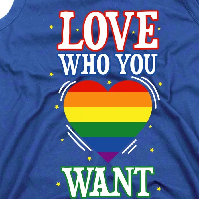 Love Who You Want Lgbt Gay Pride Rainbow Design Gift Tank Top