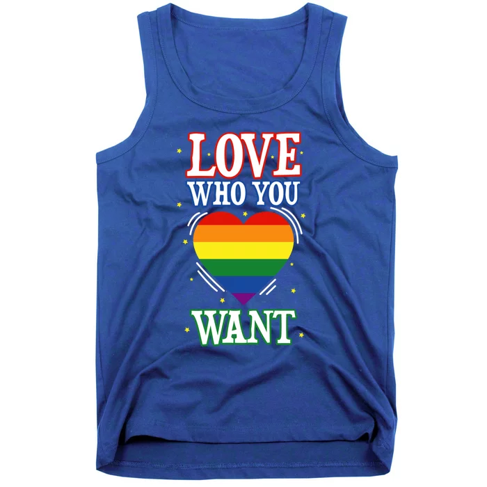 Love Who You Want Lgbt Gay Pride Rainbow Design Gift Tank Top