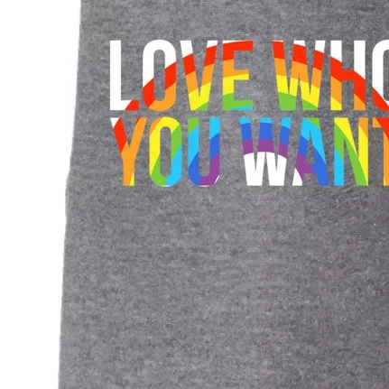 Love Who You Want Lgbt Gift Doggie 3-End Fleece Hoodie