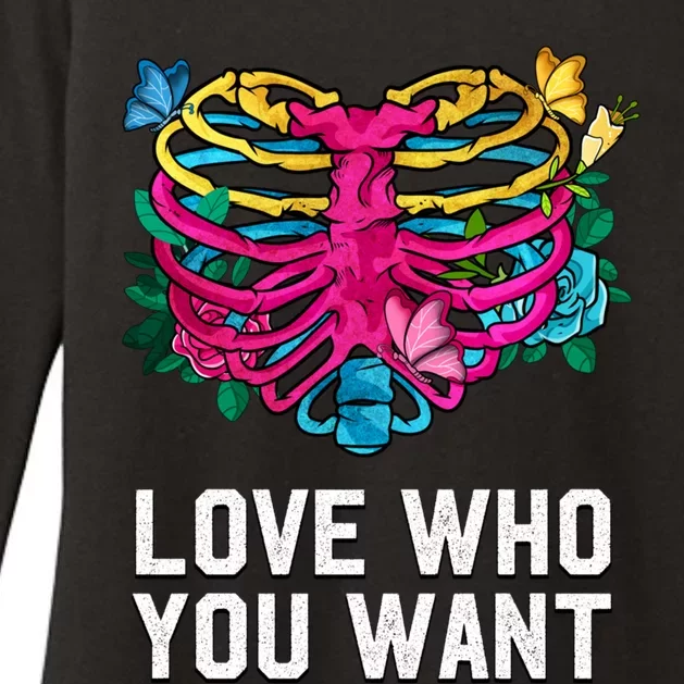 Love Who You Want Pansexual Lgbtq Pan Pride Uplifting Gift Womens CVC Long Sleeve Shirt