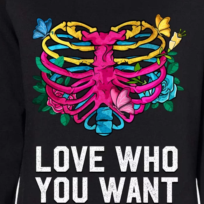 Love Who You Want Pansexual Lgbtq Pan Pride Uplifting Gift Womens California Wash Sweatshirt