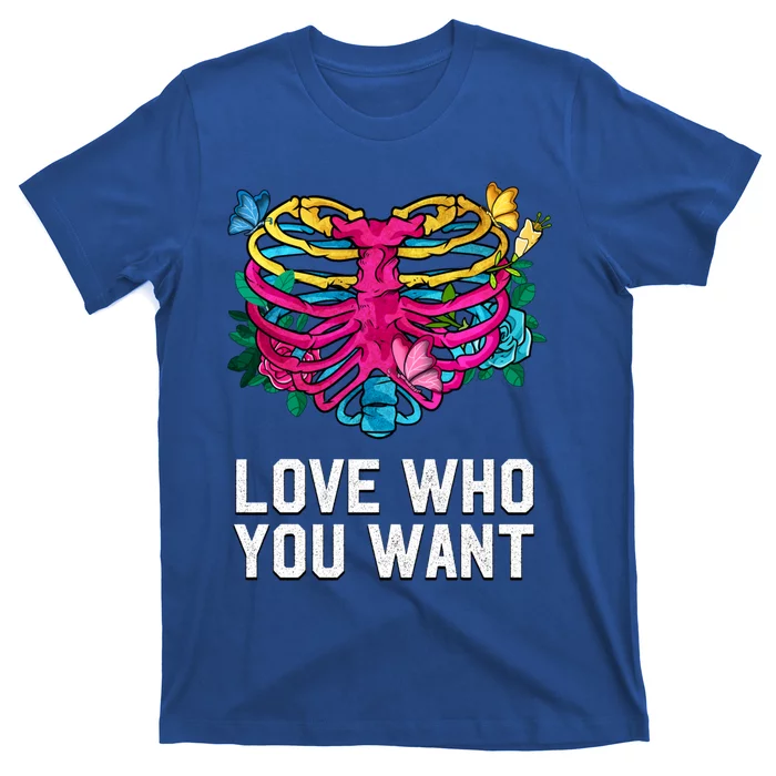 Love Who You Want Pansexual Lgbtq Pan Pride Uplifting Gift T-Shirt