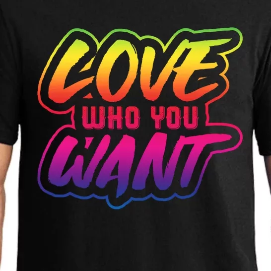 Love Who You Want Pride Month Lgbt Love Who You Want Gift Pajama Set