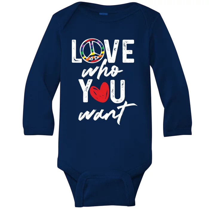 Love Who You Want Cute Gift Baby Long Sleeve Bodysuit