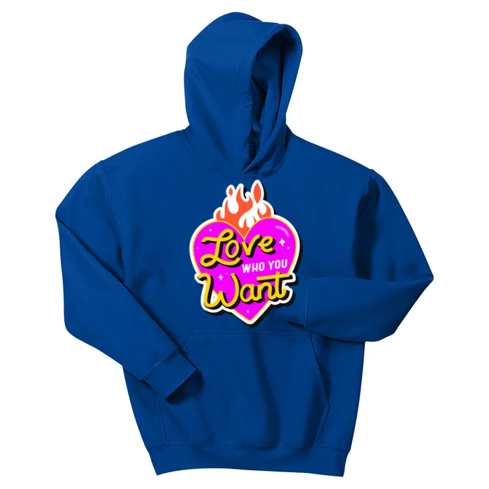 Love Who You Want Pride Month Lgbt Lgbtq+ Gift Kids Hoodie