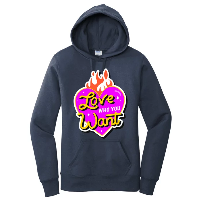 Love Who You Want Pride Month Lgbt Lgbtq+ Gift Women's Pullover Hoodie