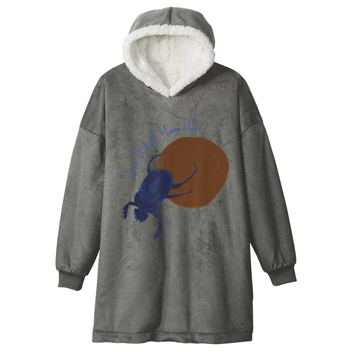 Love What You Do Funny Dung Beetle Bug Hooded Wearable Blanket