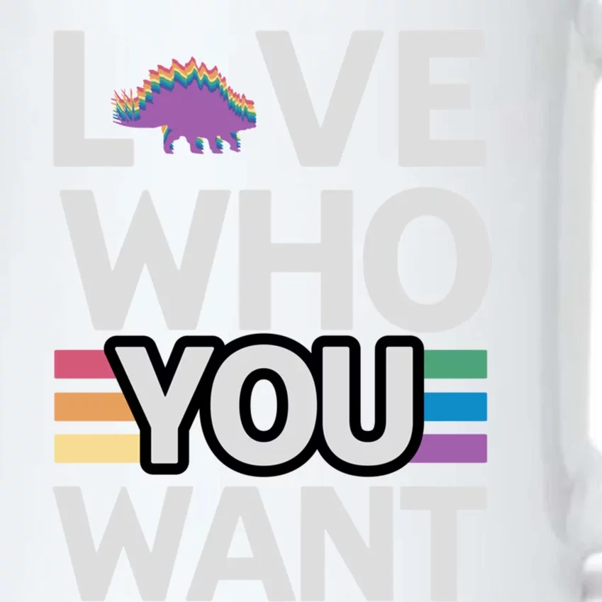 Love Who You Want Stegosaurus Lgbtq Dinosaur Lover Funny Gift Black Color Changing Mug