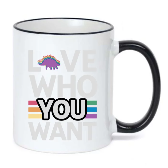 Love Who You Want Stegosaurus Lgbtq Dinosaur Lover Funny Gift Black Color Changing Mug