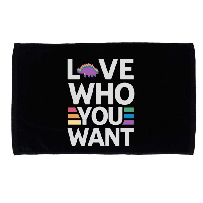 Love Who You Want Stegosaurus Lgbtq Dinosaur Lover Funny Gift Microfiber Hand Towel