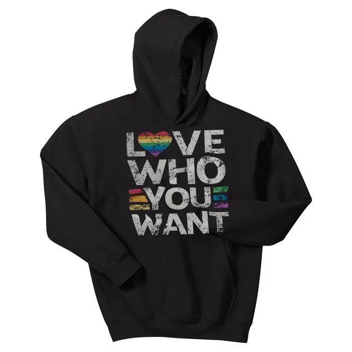 Love Who You Want LGBTQ Ally Pride Month Kids Hoodie