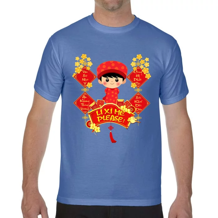 Li Xi Me Please Vietnamese Red Cute Ao Dai Flowers Great Gift Comfort Colors T-Shirt