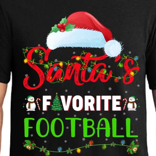 Lighting Xmas SantaS Favorite Football Christmas Gift Pajama Set