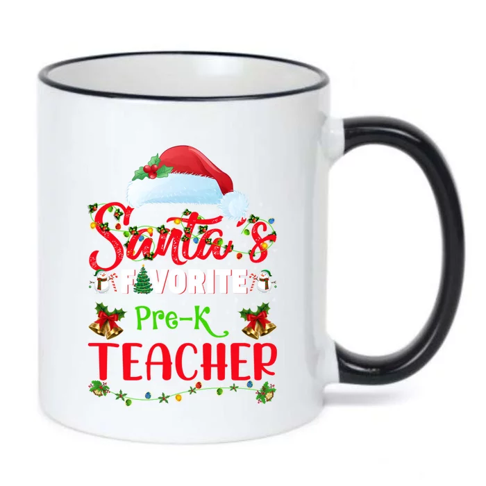 Lighting Xmas SantaS Favorite Prek Teacher Christmas Gift Black Color Changing Mug