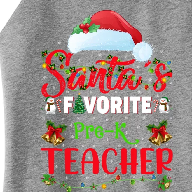 Lighting Xmas SantaS Favorite Prek Teacher Christmas Gift Women’s Perfect Tri Rocker Tank