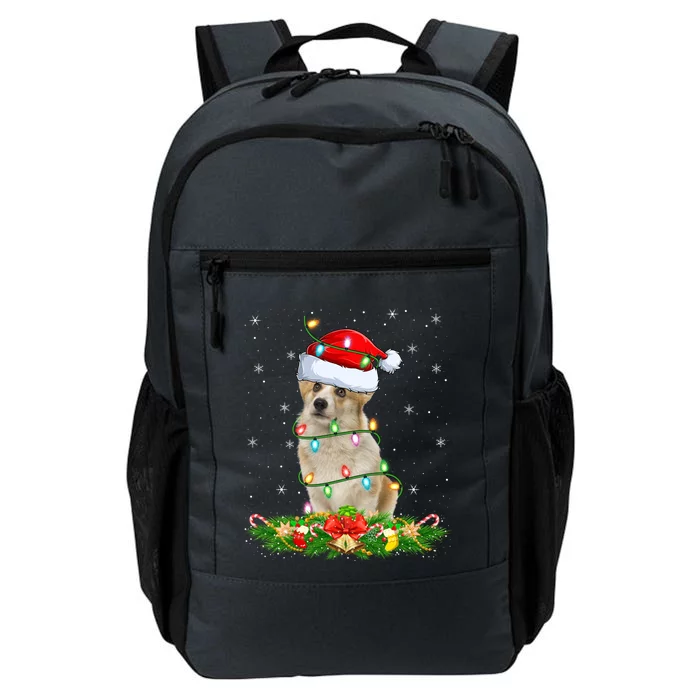 Lighting Xmas Santa Welsh Corgi Dog Christmas Gift Daily Commute Backpack