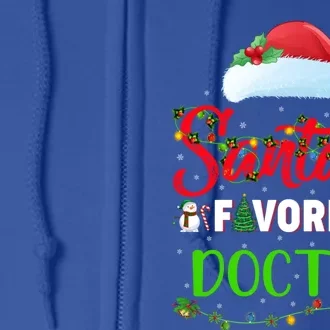 Lighting Xmas SantaS Favorite Doctor Christmas Gift Full Zip Hoodie