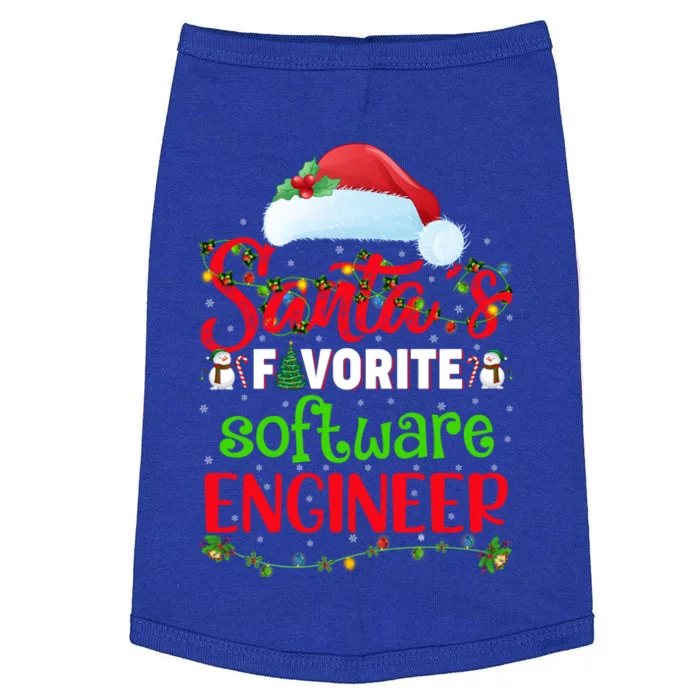 Lighting Xmas SantaS Favorite Software Engineer Christmas Cute Gift Doggie Tank