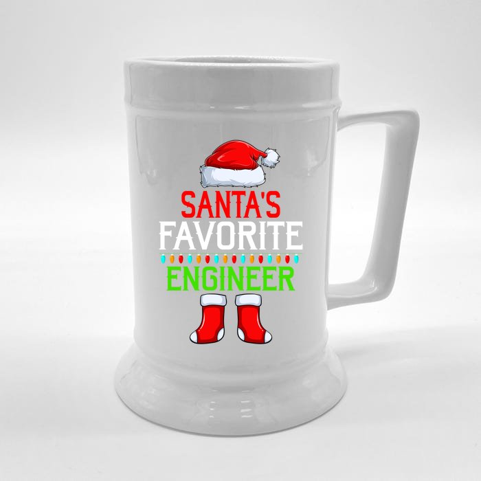 Lighting Xmas SantaS Favorites Engineer Christmas Gift Front & Back Beer Stein