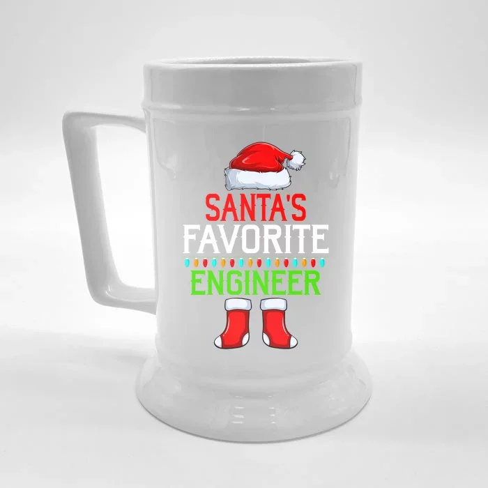 Lighting Xmas SantaS Favorites Engineer Christmas Gift Front & Back Beer Stein