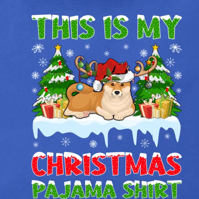 Lighting Xmas This Is My Akita Dog Christmas Pajama Gift Zip Tote Bag