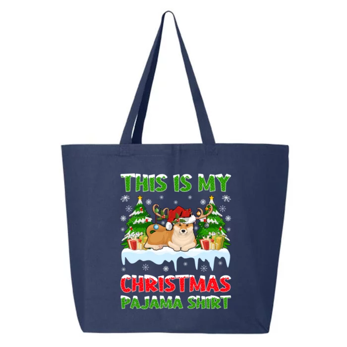 Lighting Xmas This Is My Akita Dog Christmas Pajama Gift 25L Jumbo Tote