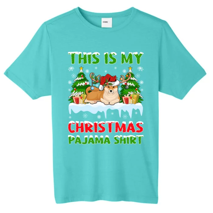 Lighting Xmas This Is My Akita Dog Christmas Pajama Gift ChromaSoft Performance T-Shirt