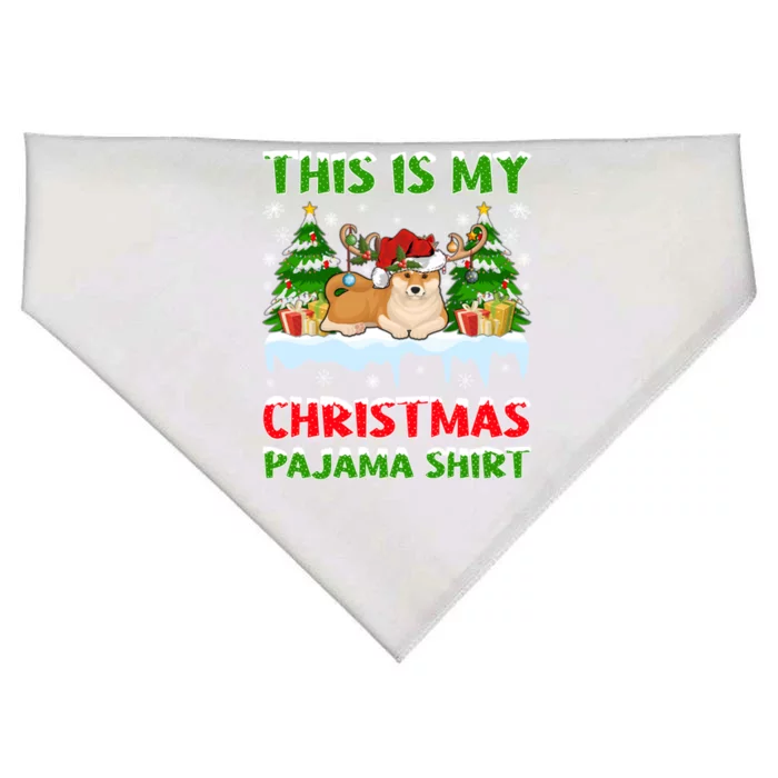 Lighting Xmas This Is My Akita Dog Christmas Pajama Gift USA-Made Doggie Bandana