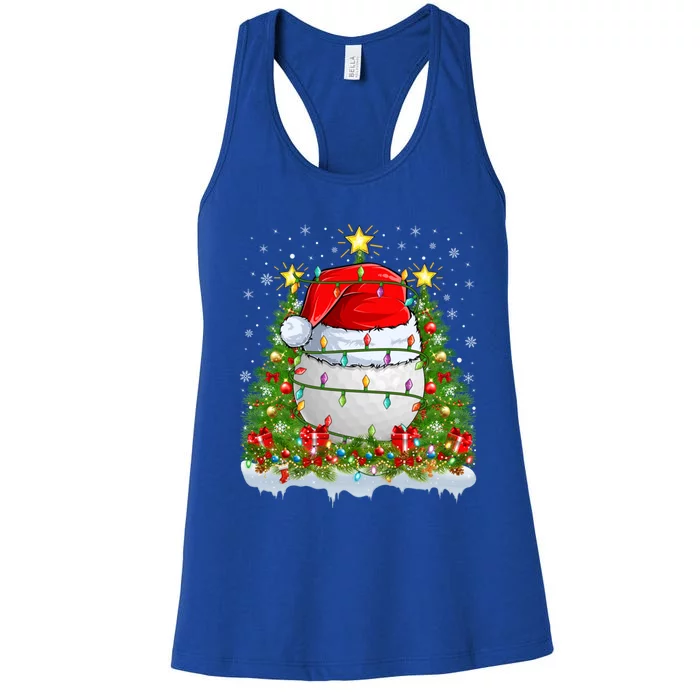 Lighting Xmas Tree Decoration Santa Golf Christmas Cute Gift Women's Racerback Tank