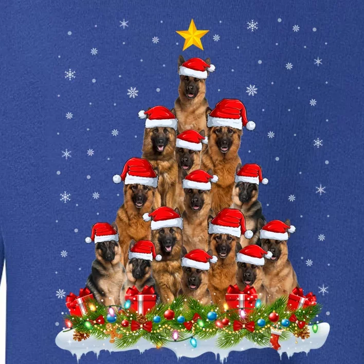 Lighting Xmas Tree Santa Christmas Ger Shepherd Dog Cute Gift Toddler Sweatshirt