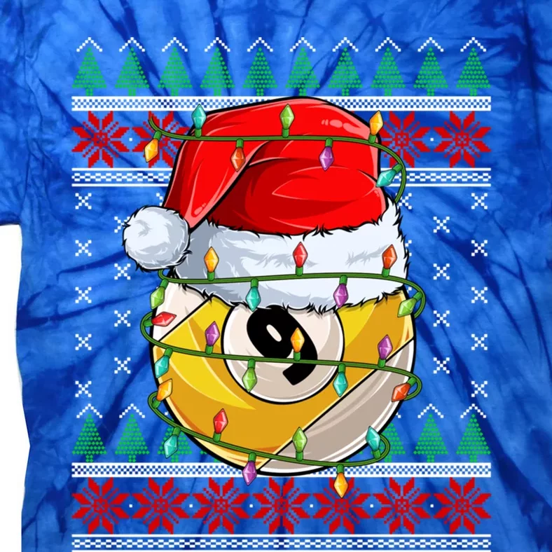 Lighting Xmas Ugly Sweater Style Billiards Christmas Cute Gift Tie-Dye T-Shirt