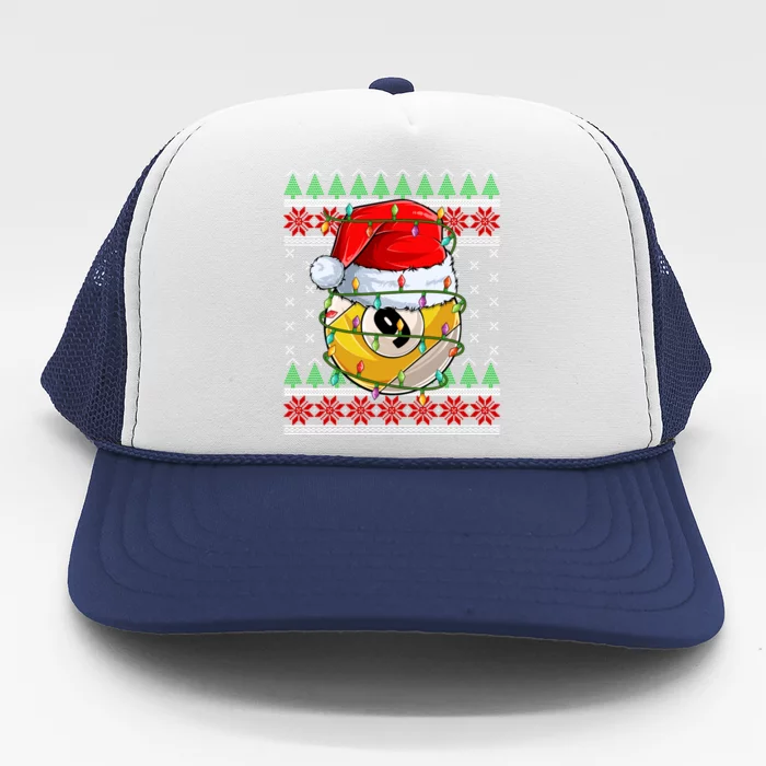 Lighting Xmas Ugly Sweater Style Billiards Christmas Cute Gift Trucker Hat