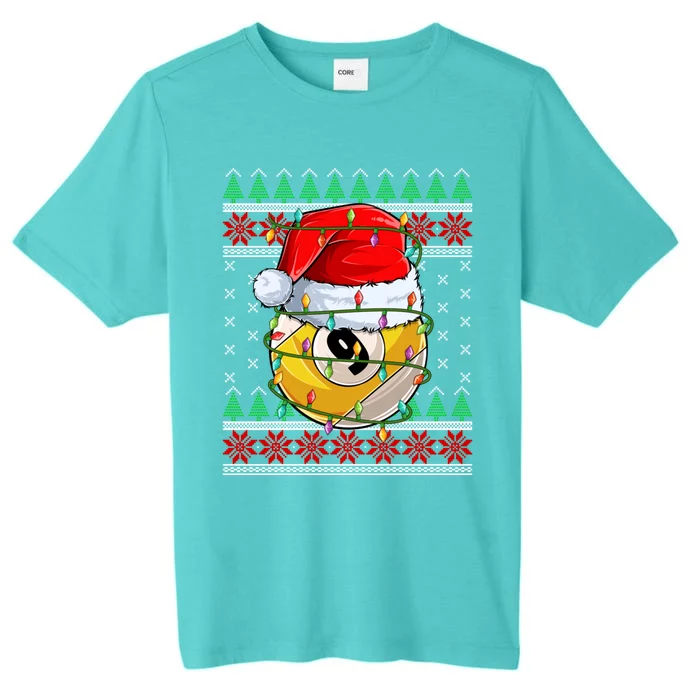 Lighting Xmas Ugly Sweater Style Billiards Christmas Cute Gift ChromaSoft Performance T-Shirt