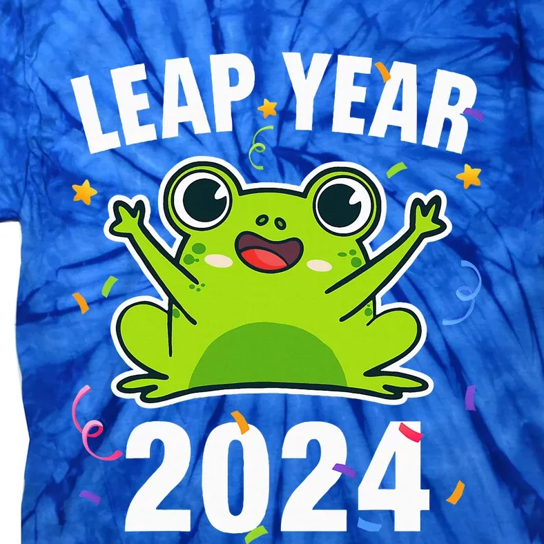 Leap Year 2024 Cute Frog Leap Day Birthday Tie-Dye T-Shirt