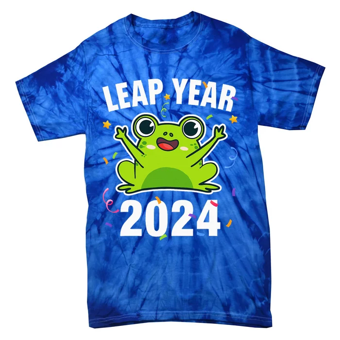 Leap Year 2024 Cute Frog Leap Day Birthday Tie-Dye T-Shirt