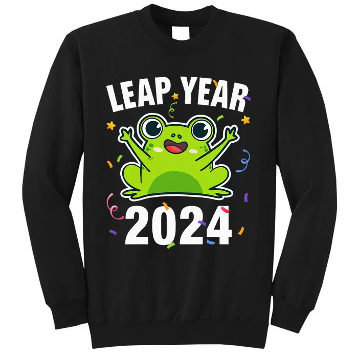 Leap Year 2024 Cute Frog Leap Day Birthday Tall Sweatshirt