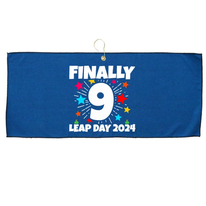 Leap Year 2024 36th Birthday Leap Day Birthday 2024 Large Microfiber Waffle Golf Towel