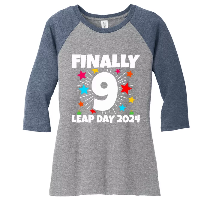 Leap Year 2024 36th Birthday Leap Day Birthday 2024 Women's Tri-Blend 3/4-Sleeve Raglan Shirt