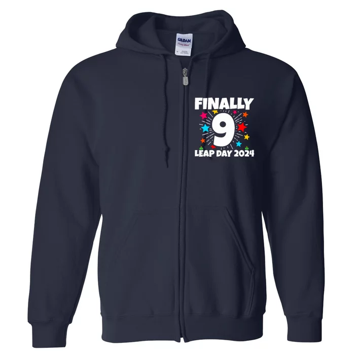 Leap Year 2024 36th Birthday Leap Day Birthday 2024 Full Zip Hoodie