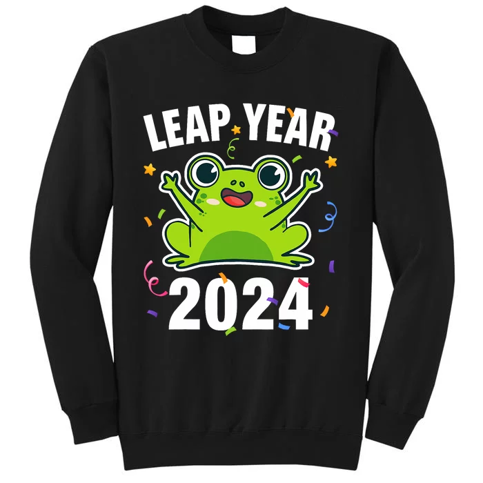 Leap Year 2024 Cute Frog Leap Day Birthday Tall Sweatshirt