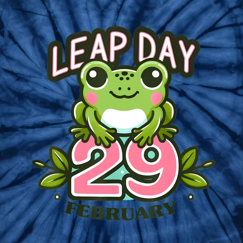 Leap Year 2024 Cute Frog Leap Day Birthday Tie-Dye T-Shirt