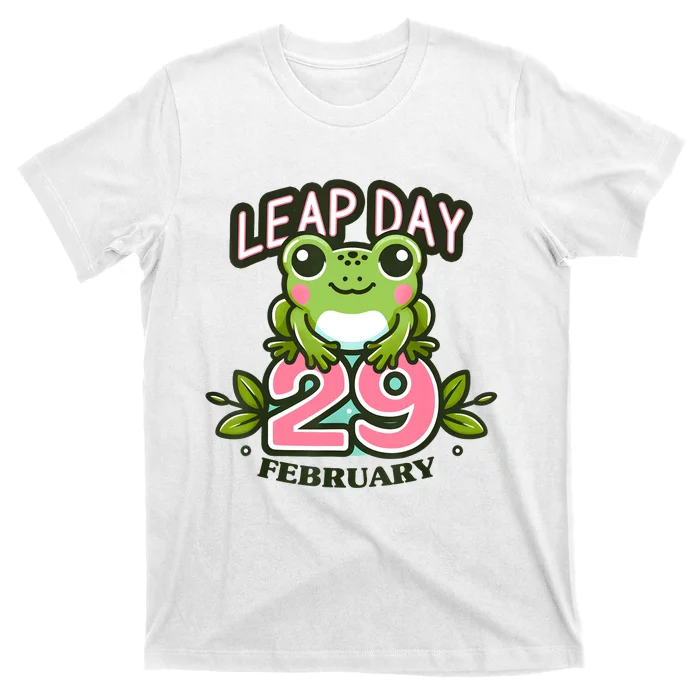 Leap Year 2024 Cute Frog Leap Day Birthday T-Shirt